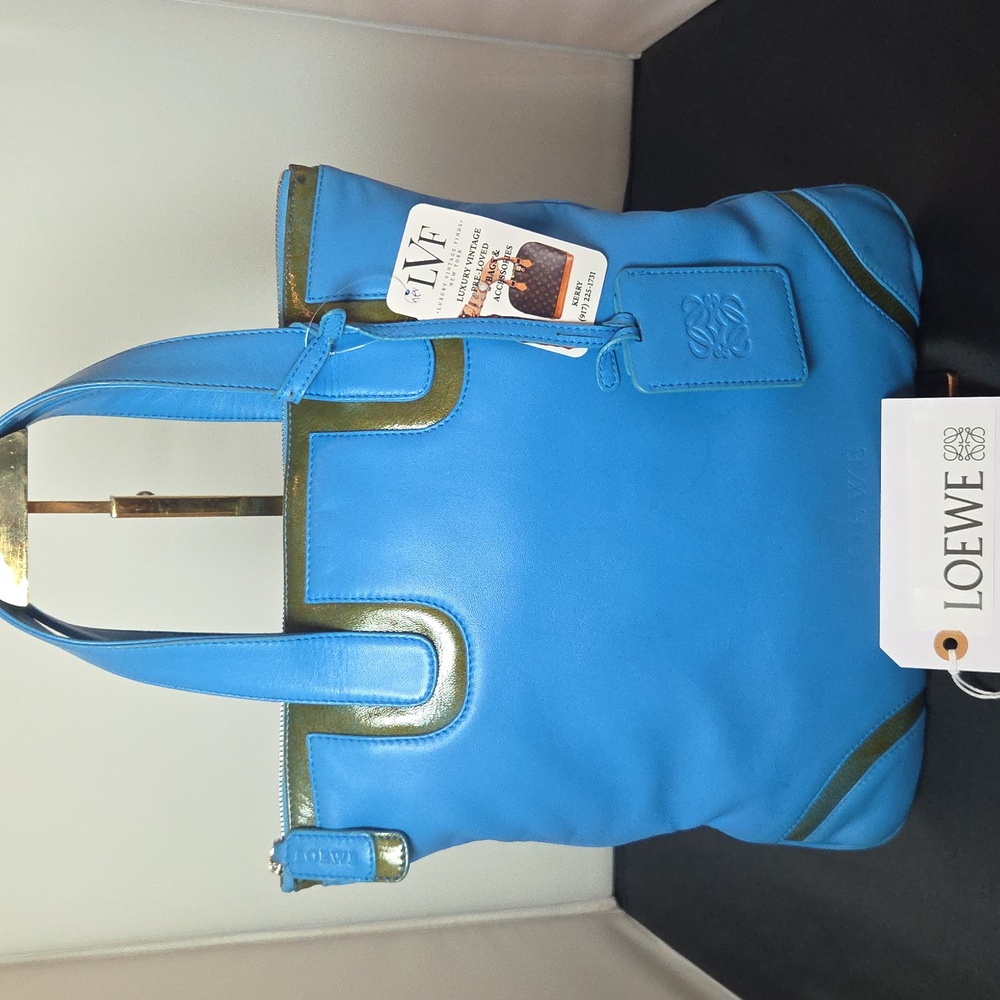 LOEWE Limited Production Napa leather tote w luggage tag Rare Style -So Cool!